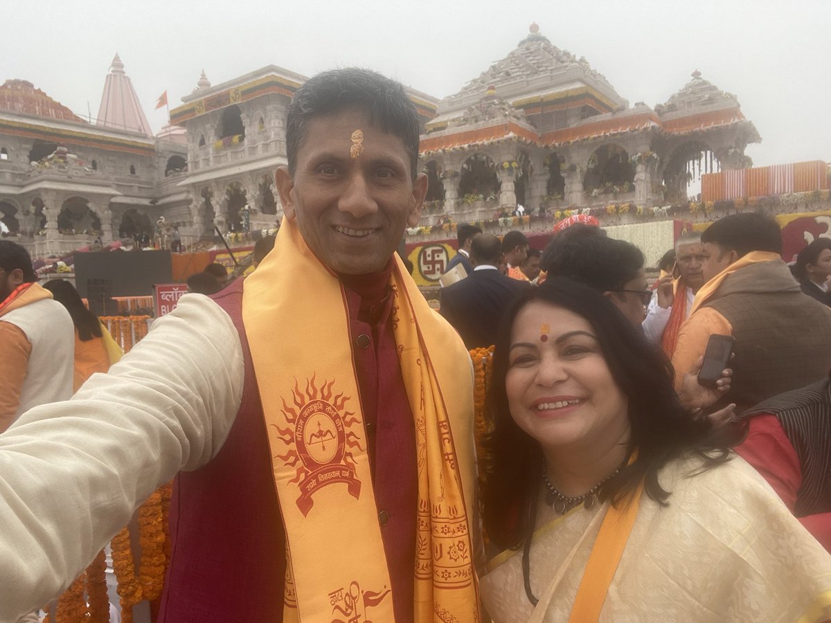 with @venkateshprasad, such a gentle, sweet person he is! Truly, a hero. #AyodhaRamMandir