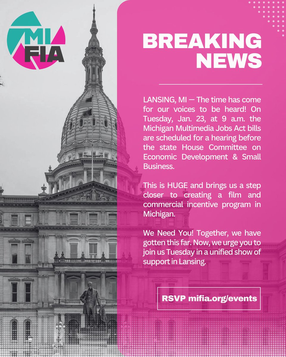 The day all of us have worked so hard to make a reality is here!

Together, we have come this far. Now, we urge you to join us on Tuesday in a unified show of support in downtown Lansing. 

To learn more and RSVP, visit mifia.org/events
