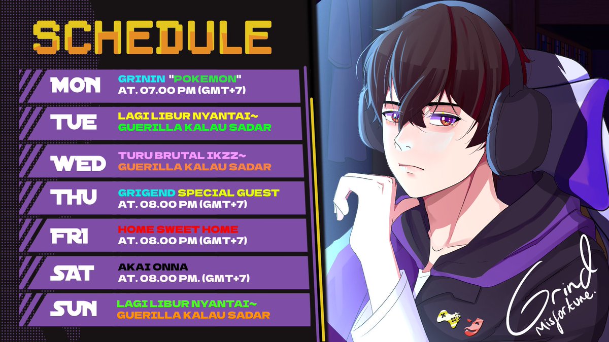 Kukohen13's tweet photo. Stream Schedule for 22 - 28 JANUARY 2024
Hashtags:
#GriMF13 - General
#Grind_Misfortune - Stream Talk
#GriMFART - Fan Art
Warning there is a possibility of schedule changes
Peringatan ada kemungkinan jadwal berubah
#GriMF13 #Vtuber #VtuberID #vtuberindonesia https://t.co/0fvY3olb9u