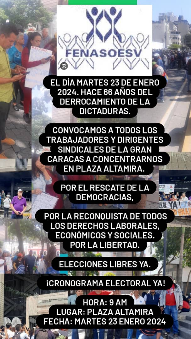 FENASOESV1's tweet photo. @masperomarcela 
@coalicionsind 
@contrapuntovzla 
@FAPUV 
@GremioDocente 
@OITAmericas @ https://t.co/2rd7uAC8N5