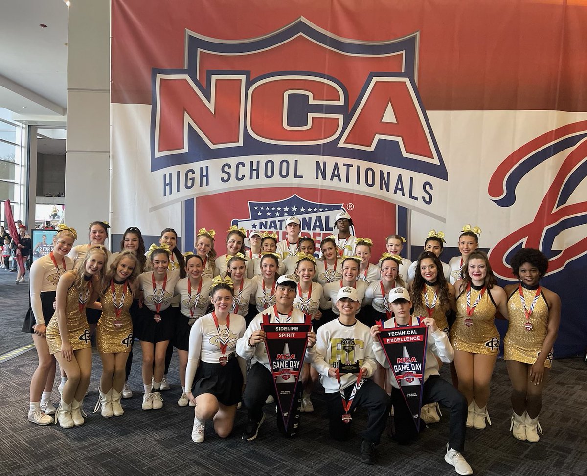 Congratulations, RCHS made history this weekend at NCA Nationals! ⭐️RCHS Cheer-Game Day Small Varsity National Champions 🏆 ⭐️ Game Day Rally (RCHS Cheer, Debs, Drumline) NCA National Runner-up ⭐️ We are so proud of you!! #oneRC