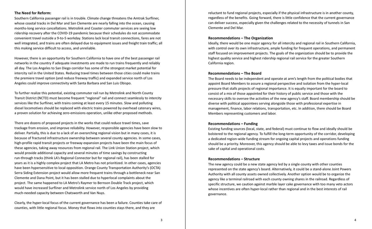 numble's tweet photo. A letter calling for SoCal regional rail governance reform has been written by @RailPAC, @streetsforall and @calelectricrail. It says county agencies do not prioritize regional rail and defer to hyperlocal interests. They call for an independent agency to focus on regional rail. https://t.co/vXCXdoWpkf