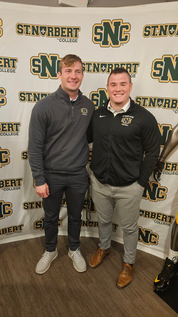 RWJearnit's tweet image. Congratulations, Drew Jurack and Kyle Santos, on making the Dean's list.  Mukwonago Football alumni and now St Norbert Green Knights Football student athletes.