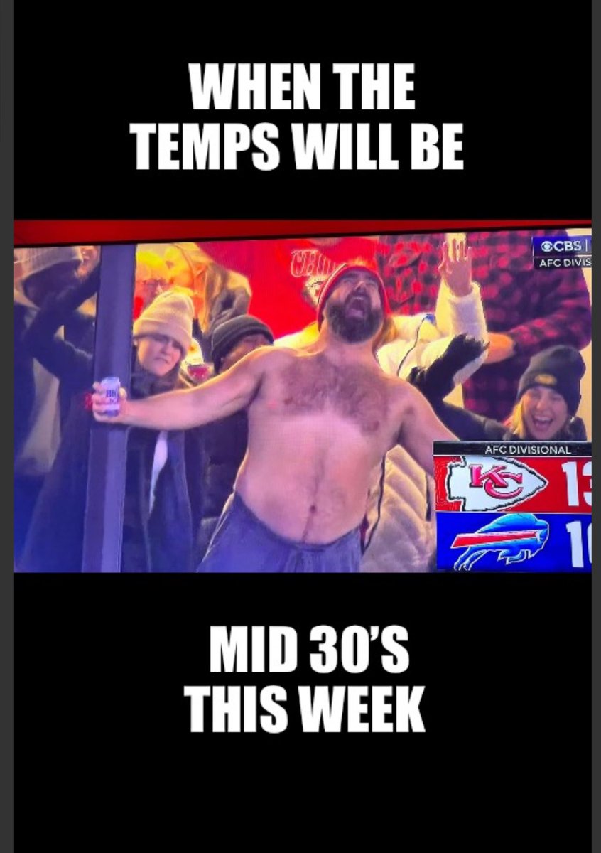 The message all of #omaha needs to hear .. A heatwave is a comin’ 🔥#jasonkelce #nfl #weather #playoffs