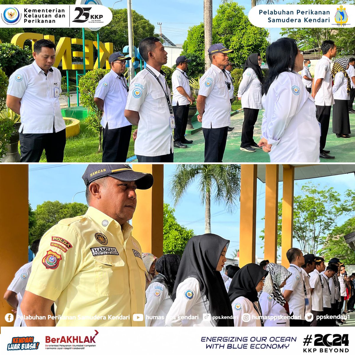 ppskendari1's tweet photo. Terakhir Pembina apel menyampaikan terkait penggunaan timbangan elektronik untuk mendukung kegiatan pendataan kapal Pasca produksi dimana saat ini PPS Kendari memiliki 4 unit timbangan elektronik yang sudah mulai digunakan.

#SailBeyondWithBlueEkonomi
#DJPTBersinergi
#PPSKendari https://t.co/2YnruWsFGI