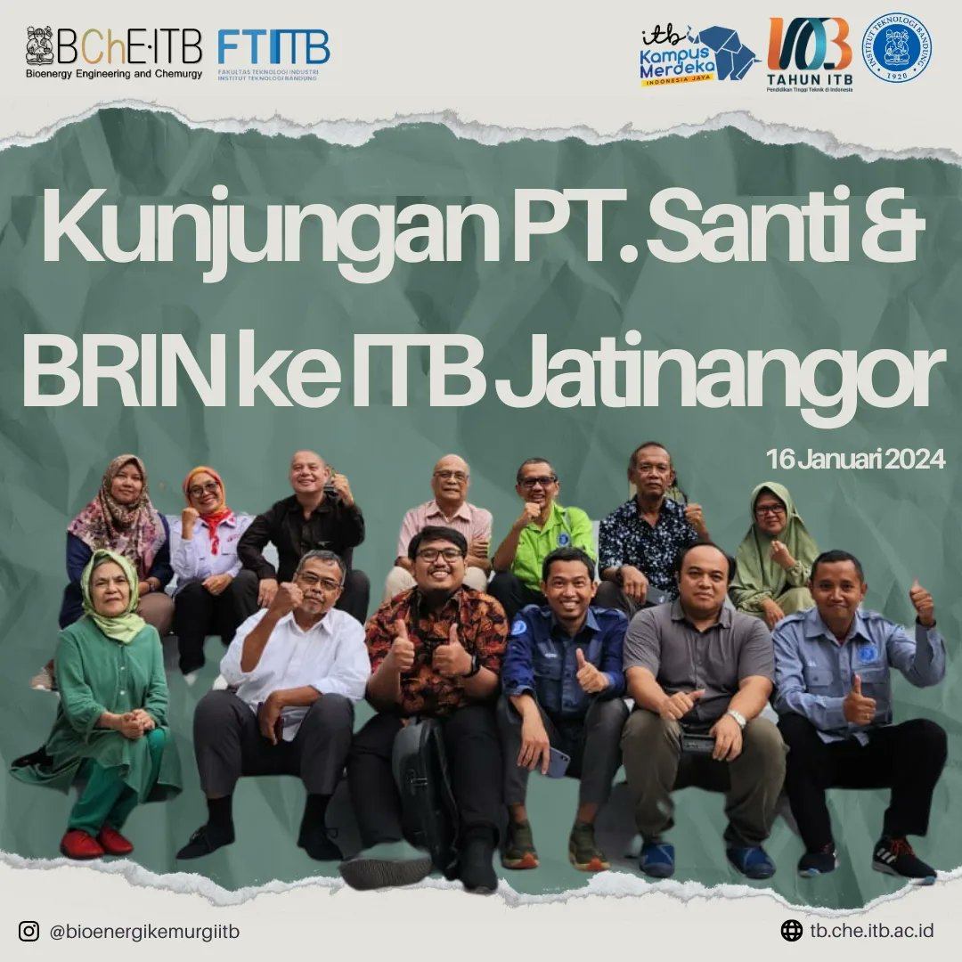 bcheitb's tweet photo. Kunjungan PT. Santi dan BRIN ke ITB Jatinangor pada 16 Januari 2024 https://t.co/HPixccmwYl