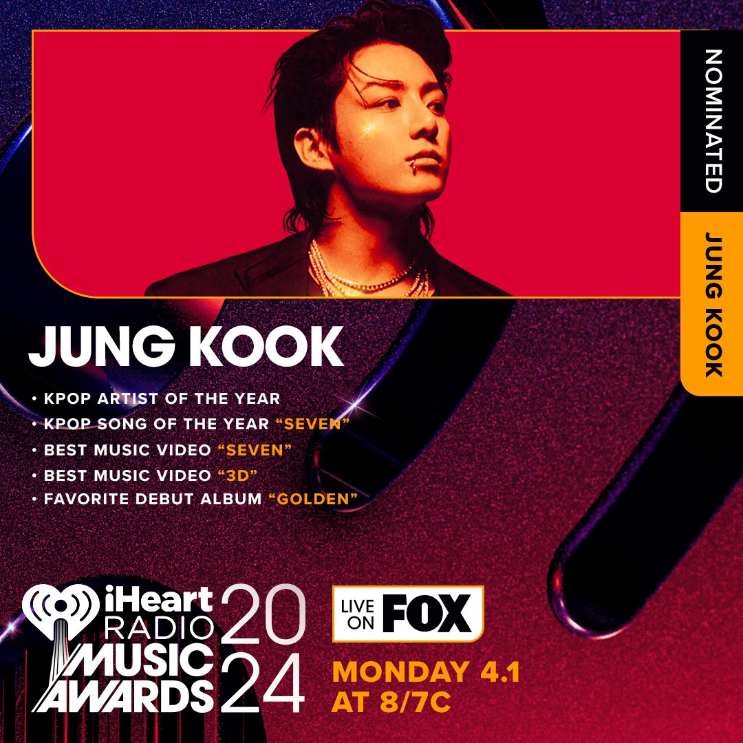 Thank you #BTSARMY for all your love & support 💜 We're truly honored to be nominated at 2024 #iHeartAwards 🔗More info: iheartradio.com/Awards #jhope #V #JungKook #BTS #방탄소년단