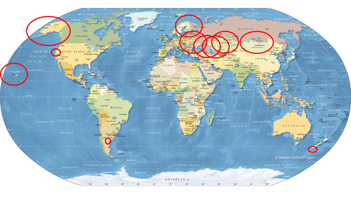 russia just passed a new law that says that their (soviet / empire)  former land should be returned to them, or where the russian word is spoken....
this is now law..
soooooo
east germany
poland
moldova
all of the former USSR
finland
alaska
roes calafornia 
and other places..