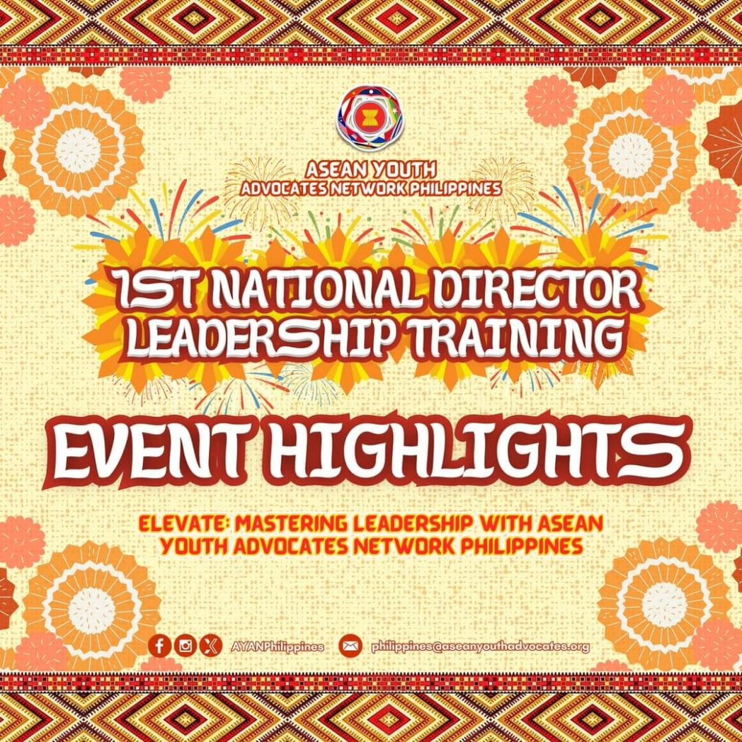 ayanphilippines's tweet photo. "𝐁𝐞𝐢𝐧𝐠 𝐚𝐛𝐥𝐞 𝐭𝐨 𝐜𝐨𝐧𝐧𝐞𝐜𝐭, 𝐜𝐨𝐦𝐦𝐮𝐧𝐢𝐜𝐚𝐭𝐞, 𝐚𝐧𝐝 𝐥𝐢𝐬𝐭𝐞𝐧 𝐢𝐬 𝐭𝐡𝐞 𝐤𝐞𝐲 𝐭𝐨 𝐛𝐞 𝐛𝐞𝐬𝐭 𝐥𝐞𝐚𝐝𝐞𝐫." - Mr. Blasquino

#1stNationalDirectorLeadershipTraining
#Elevate
#ASEANYouthAdvocatesNetworkPhilippines
#AYANPH https://t.co/v6sGL32cSV