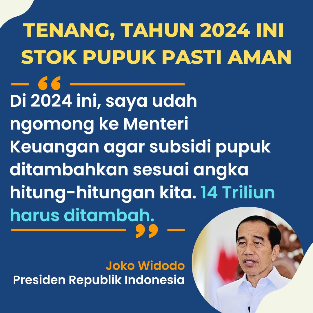 Bolweh's tweet photo. Selain nambah subsidi pupuk,Pemerintah lwt Pupuk Indonesia jg menggelar Gebyar diskon pupuk &amp; bazar pupuk nonsubsidi di berbagai wilayah utk mempercepat musim tanam 2024 &amp; sekarang petani jg dpt menebus pupuk subsidi lebih mudah,yaitu hanya dengan KTP saja. #PupukAda
#PupukMurah https://t.co/FOMvVo866U