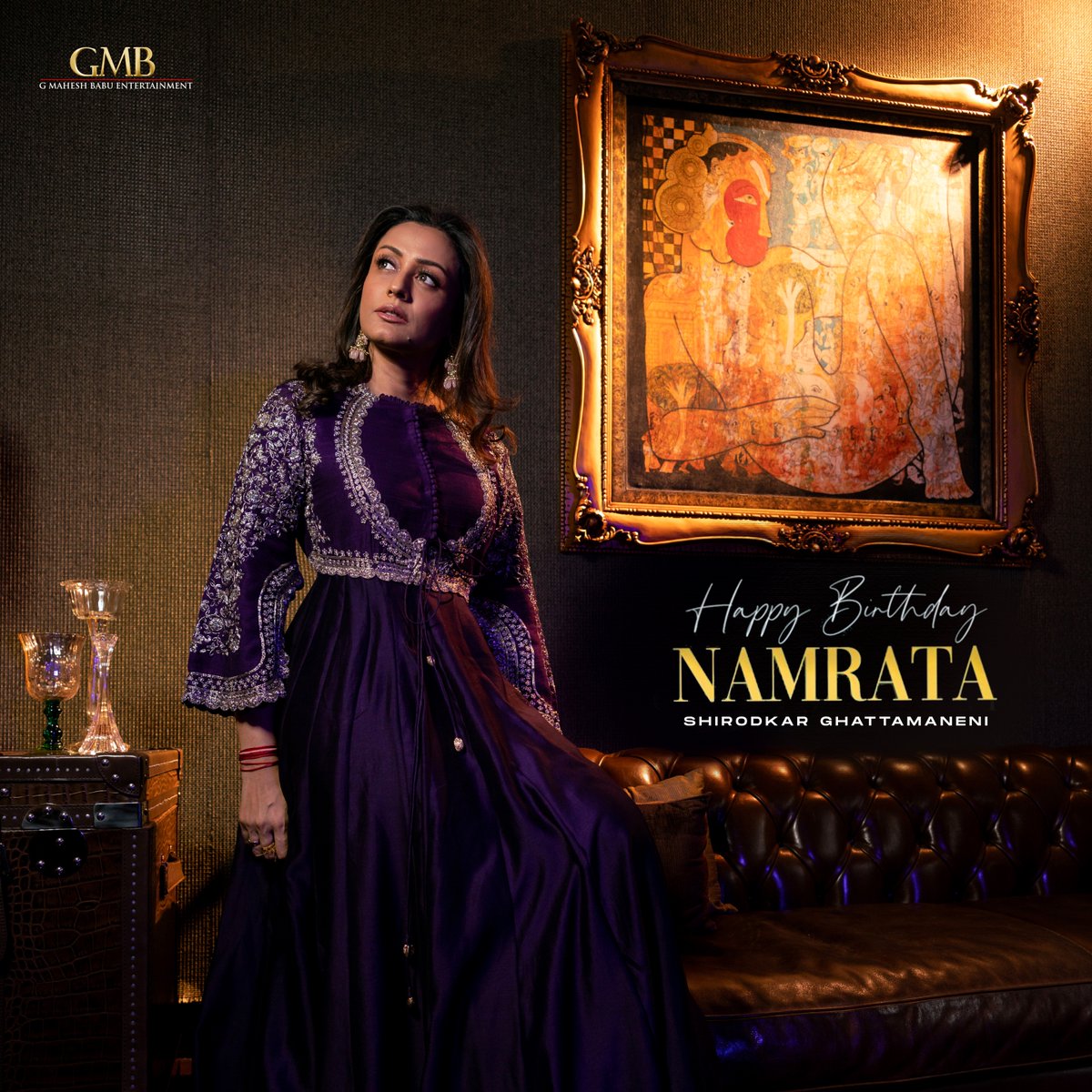 To the ever gracious and guiding force behind @GMBEnts, #NamrataShirodkarGhattamaneni garu a very Happy Birthday! ❤️

May your day be as extraordinary as your contributions. Here's to more successes and joy! 

#HBDNamrataMahesh @UrstrulyMahesh