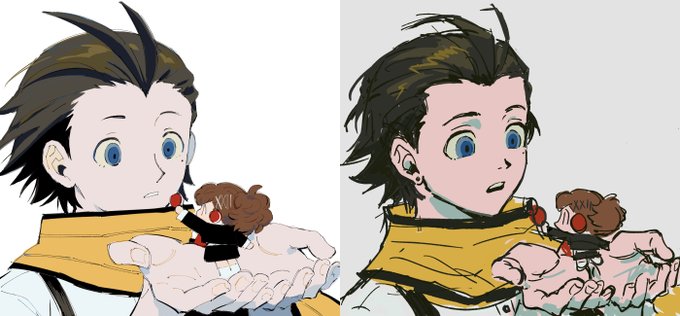「black hair yellow scarf」 illustration images(Latest)