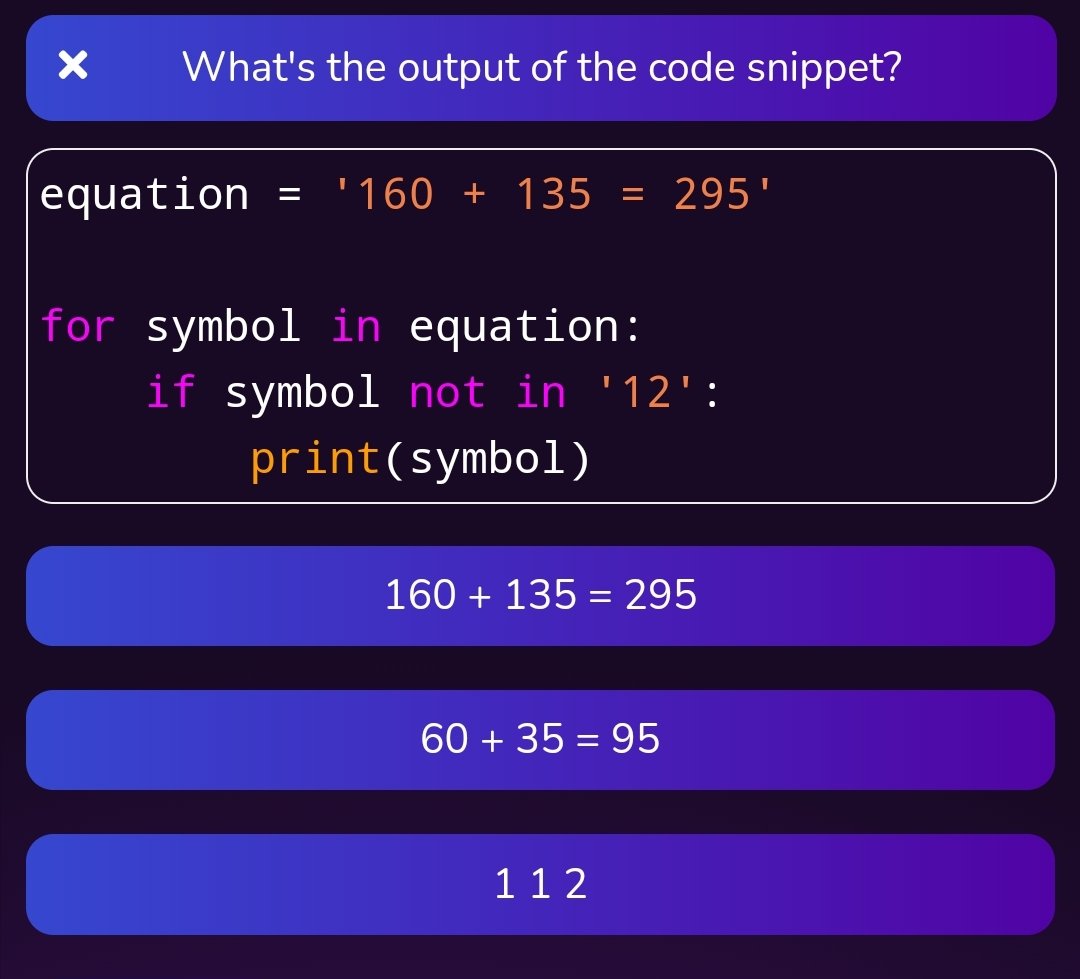 clcoding's tweet image. What is the output of following Python code?

Master in DATA Science by free courses from top companies and universities

1. Foundations of Data Science
lnkd.in/gEqRNX8c

2. SQL for Data Science
lnkd.in/dzsMH7zy

3. Python Project for Data Science…