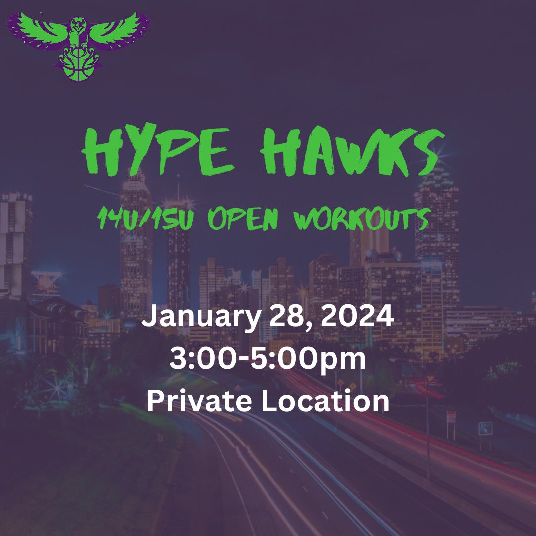 First workout this weekend for our <a href="/HypeHawks/">Hype Hawks</a> 14u/15u groups! Excited to see everyone in the gym! DM for more information