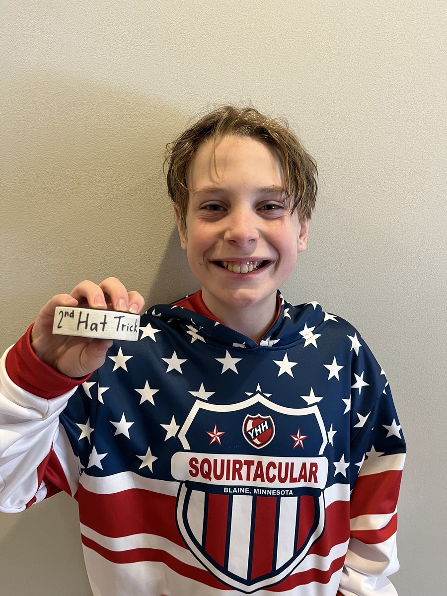So proud of Andrew scoring a hat trick, leading his team, and game MVP <a href="/YouthHockeyHub/">YHH</a> Squirtacular @briansteiny