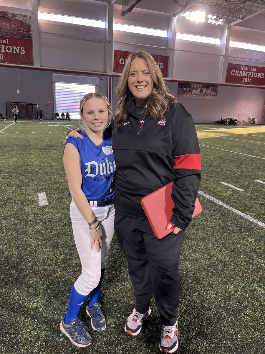 TaylorTevis2028's tweet photo. Great day at Ohio state university camp! Learned lots of great things from the coaches and players. I loved the fielding drills and seeing the athletes was a great experience!(1-20-24)#ohiostateuniversity #softball #Grind @OhioStateSB @DukesNational https://t.co/LRVpdaI1uq