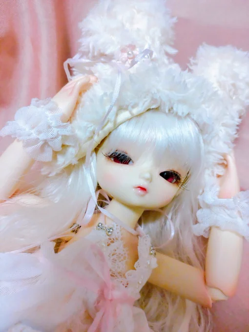 よめさまにもふもふ帽子も買った かわいすぎる 