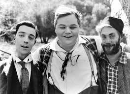 Buster Keaton, Fatty Arbuckle, and Al St. John in 1918. I forget that Buster had smiling muscles :)