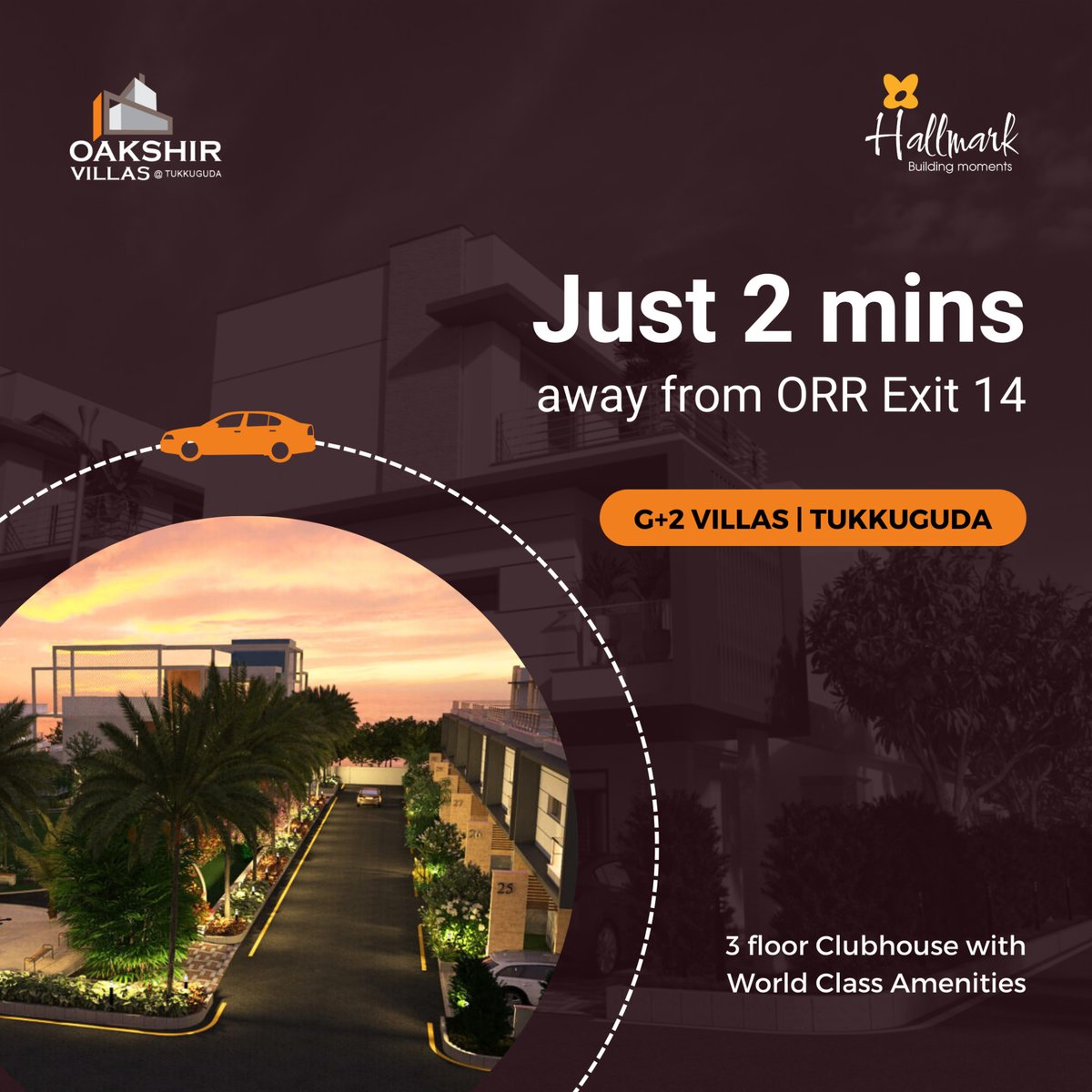 The perks of living close to ORR in Hyderabad are endless. Don't believe us? Come visit our site and see for yourself!

#HallmarkBuilders #HallmarkOakshir #VillaLife #BestAmenities #Tukkuguda #Hyderabad