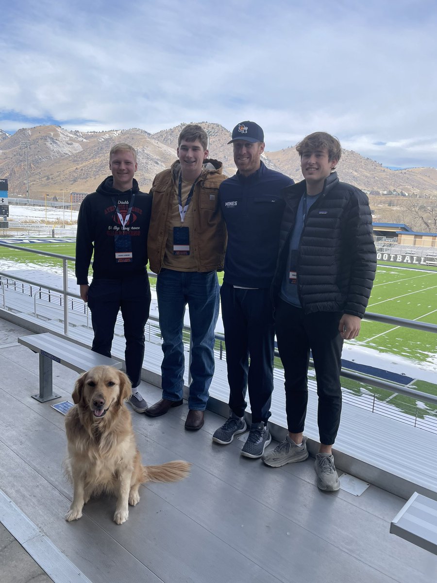 Had an amazing time up in Colorado this weekend on my official visit <a href="/MinesFootball/">Mines Football</a>. Big thanks to all the coaches for the amazing hospitality. Looking forward to getting back up there and can’t wait to get to work!

@scottg24 <a href="/NickGatto/">Nick Gatto</a> <a href="/CranfillGreg/">Greg Cranfill</a> <a href="/StPiusXFootball/">SPXFootball</a>