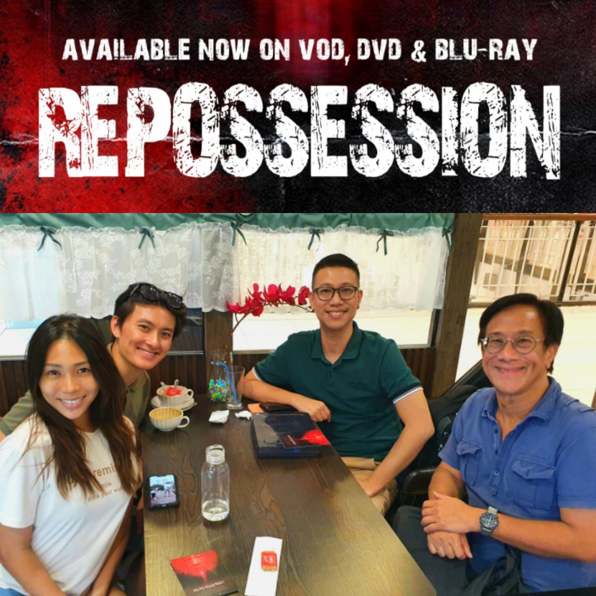RepossessionSG's tweet photo. Happy #birthday, #RepossessionFilm! Our film was completed on this day in 2019! Pics from last week (feat. @Edwininja who was ALMOST in the movie)
Get it on #VOD in USA/CAN at #LinkInBio

@RepossessionSG by @gohmingsiu @scottchillyard #MonkeyAndBoar
#arthousehorror #indiefilm https://t.co/FuPeXNfidS