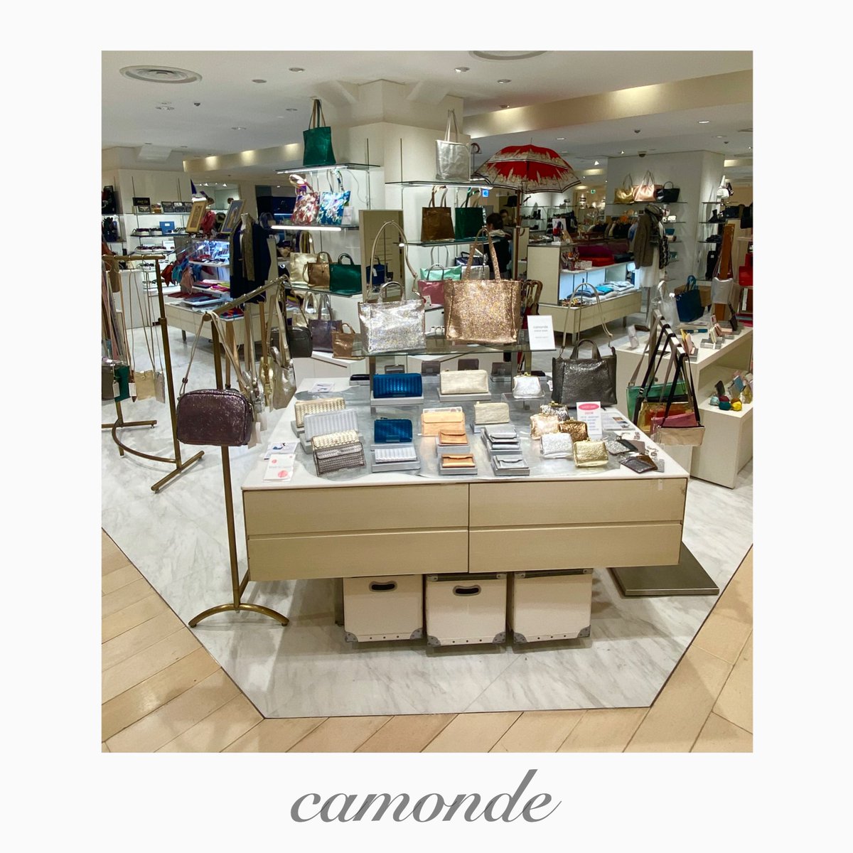 camonde_jp's tweet photo. Pop up shop now!
1月17日から1週間、松屋銀座3階婦人雑貨売場にてcamonde(カモンド)のPop up shopを開催中です。
お時間がございましたら是非お越し下さいませ。新作などの発売もあります。
popup shop info 
1月17日(水)～1月23日(火)
松屋銀座本店3階婦人雑貨
11:00 - 20:00(日曜は19:30まで) https://t.co/GS2p7SEe8G