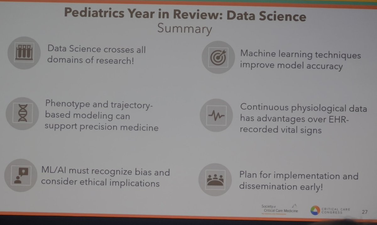 Great year review of pediatric data science! Definitely inspires me as I work on my own research utilizing machine learning algorithms to provide predictive rates of mortality in VAD placement for single ventricle physiology! 

#SCCM2024