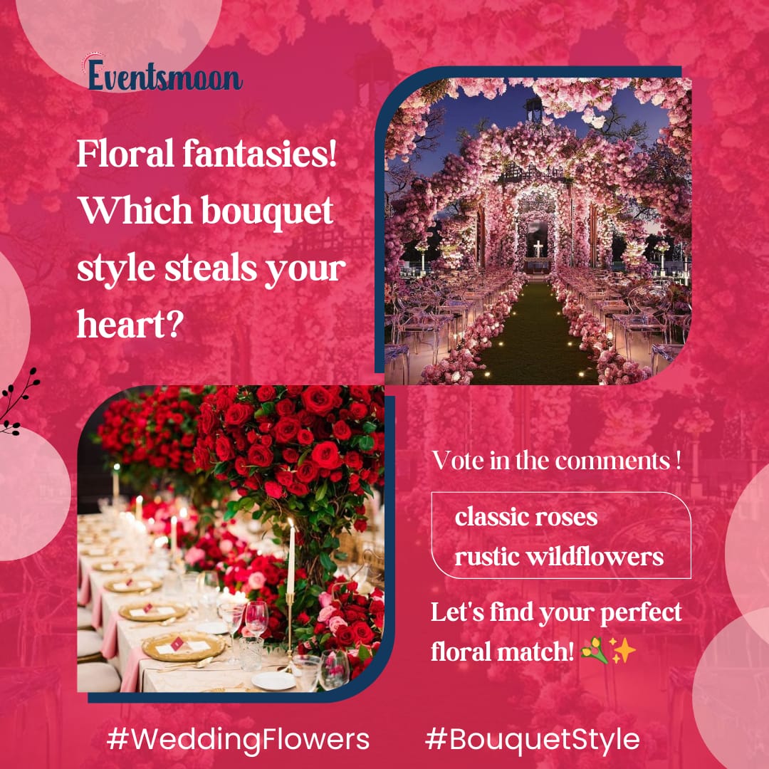 Floral fantasies! Which bouquet style steals your heart?

Let's find your perfect floral Match!!

#weddingflowers #bouquetstyle #eventsmoonuk #london #eventmanagementuk