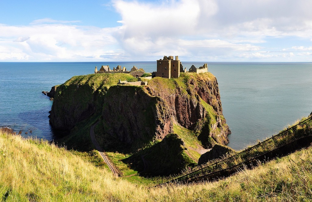 Dunnottar Castle is a ruined medieval fortress located upon a rocky headland on the north-eastern coast of Scotland, about 2 miles south of Stonehaven. Not too sure how good the WiFi was there back in the medieval era.