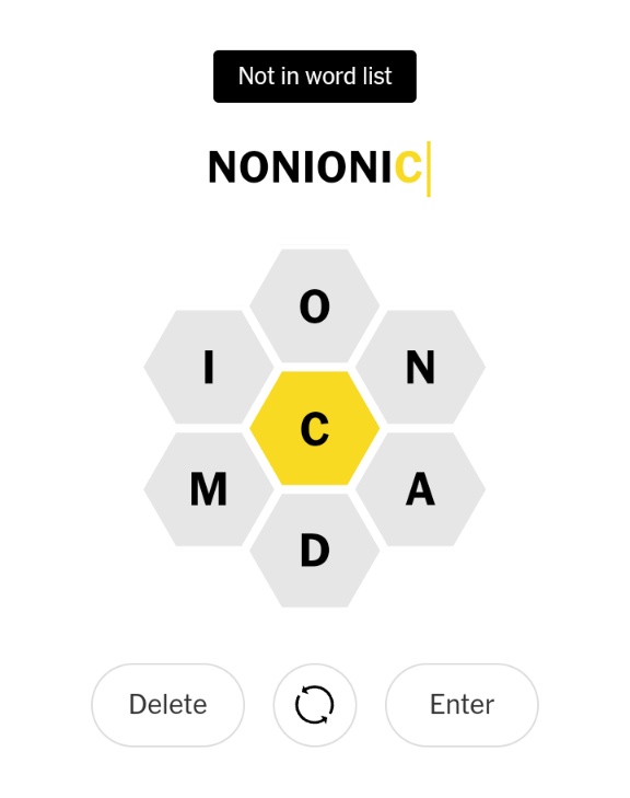 HessMatthias's tweet image. #nonionic not ionic
@NYTGames #SpellingBee #notinwordlist