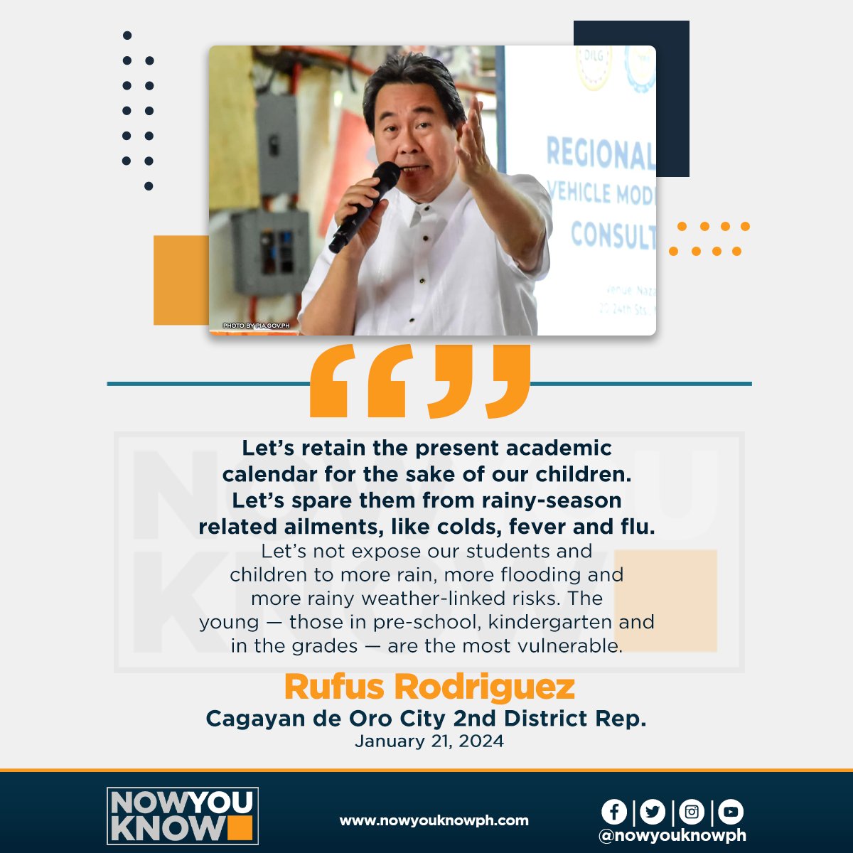 A lawmaker on Sunday opposed the proposal to revert the school calendar in the country to June to March from the present August to May, citing hazards during the rainy season. READ: bitly.ws/3arkN 📰Inquirer.net