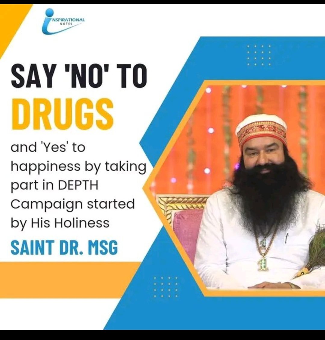 Sonika9997's tweet photo. #DrugfreeNation
आजकल अधिकतर युवा पीढ़ी नशे की लत में पढ़ चुकी है जिससे हमारे देश का भविष्य अंधकार में होता जा रहा है ऐसे में संत गुरमीत राम रहीम ने DEPTH campaign की शुरुआत की जिससे डेरा सच्चा सौदा के अनुयायियों ने समर्थन दिया और बहुत से लोगों का नशा भी छुड़वाया है https://t.co/jxNMBLXMeT