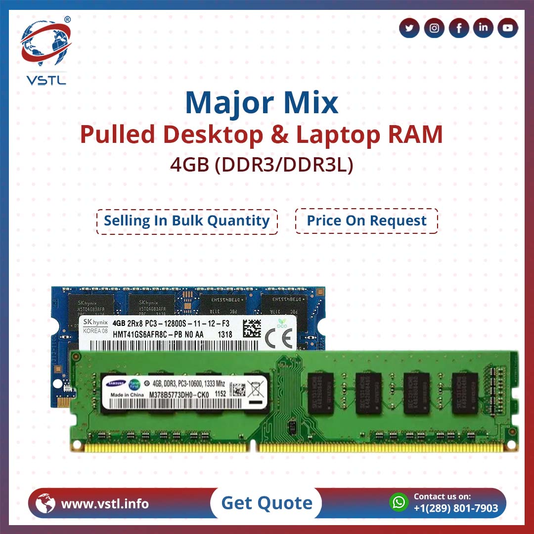 ValueSmartTrad1's tweet image. 4GB (DDR3/DDR3L) Pulled Desktop &amp;amp; Laptop RAM
All Major Mix Brands Available
.
Contact us now for more details or book yours 🧑💻 at vstl.info
.
Please contact us on our WhatsApp:- +1 (289) 801-7903
.
Email - marketing1@vstl.info
