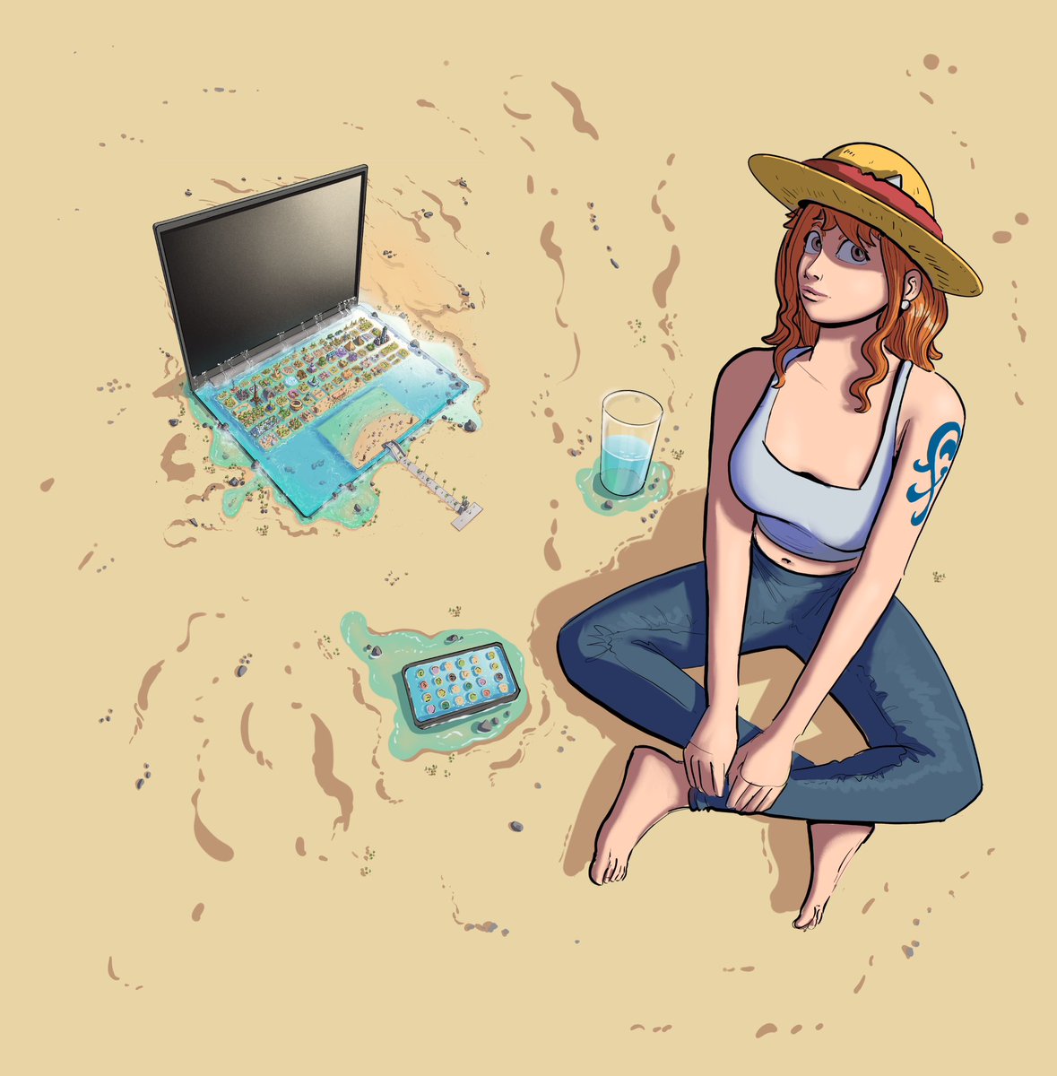 Quick drawing of Nami from my latest video #onepiece  #art #nami #fanart