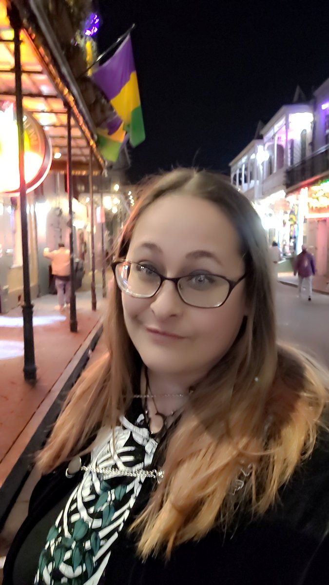 Me, on Bourbon St in 40° weather, about to go to a secret vampire bar to meet up with some vamps at far too late on a work night. What is my life, lmao. #neworleansvampires #nolavampires #vampcouncilnola