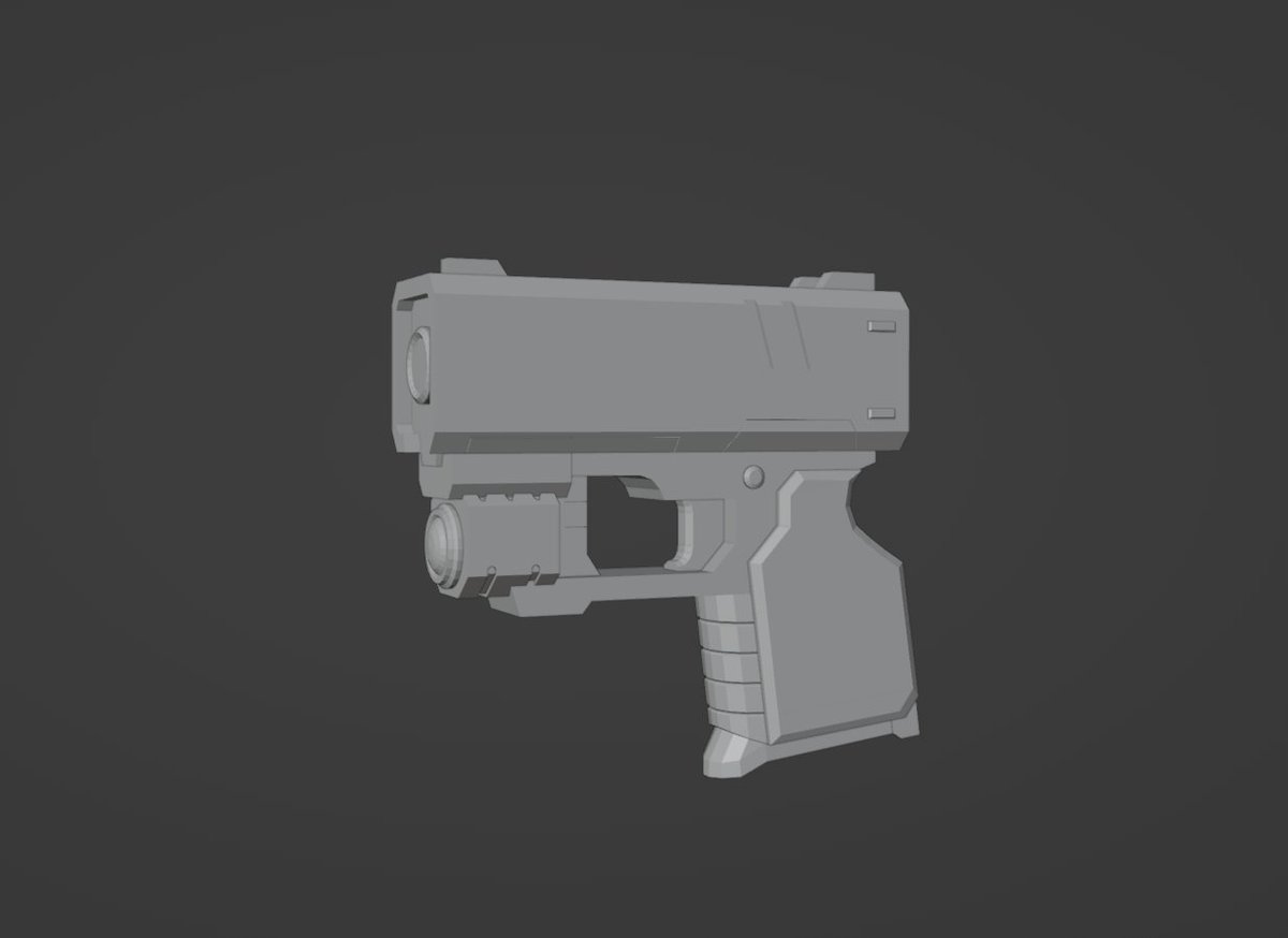 Blockout for a lil stylized gun :3

#RobloxDev #Blender