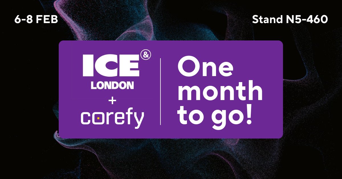 Corefy is preparing for the upcoming ICE London event 🎲. Save the date and location: ExCeL London, February 6-8, 2024, booth N5-460. Join us for networking and collaboration!

#IceLondon #Ice2024 #PaymentOrchestration #PaymentSolution #Corefy