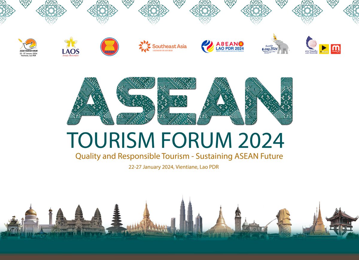 Welcome to ASEAN TOURISM FORUM 2024 Quality and Responsible Tourism - Sustaining ASEAN Future 22 - 27 January 2024, Vientiane, Lao PDR

Lao Telecom Official Technology Partner

Contact Center: 101
laotel.com
#LaoTelecom
#ATF2024
#ASEAN
#tourism