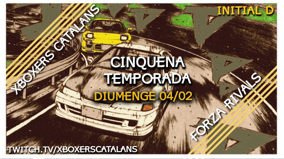 XboxersCatalans's tweet photo. Torna el campionat de #ForzaRivals i ho fa amb un homenatge als mítics cotxes d'#InitialD, el manga de Shūichi Shigeno.
5 jornades carregades d'emoció on els i les pilots hauran de donar el millor.
Diumenge 4 de febrer arrenquem motors a https://t.co/xBZOvpmwCK
#ForzaMotorsport https://t.co/KhewUbOXFS