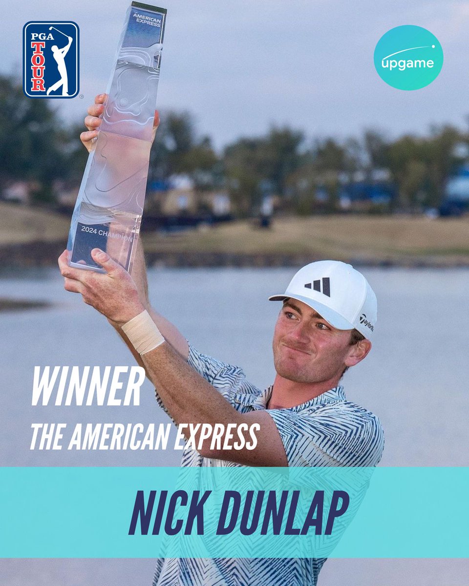 Upgame User via Alabama Men's Golf - <a href="/NickDunlap62/">Nick Dunlap</a> makes history as the first Amateur winner on PGA Tour in 33 years since Phil Mickelson in 1991!! Well done Nick!! This is a first of many 🏆 🔥 

<a href="/AlabamaMGolf/">Alabama Men's Golf</a>

#PGATour #Champion #AmericanExpress #NickDunlap