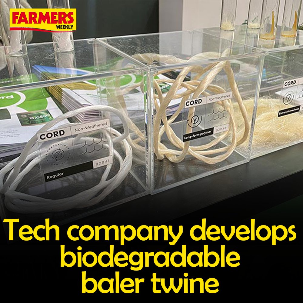 🌍 After successfully developing biodegradable single-use cutlery, London-based technology company @polymaterialtd has turned its attention to baler twine. READ MORE: fwi.co.uk/machinery/gras…