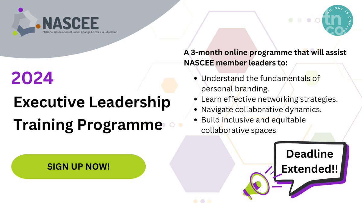 Attention members!! We have extended the deadline for the 2024 Executive Leadership Training Programme, FREE for members.

You now have until Thursday, January 25, 2024, to submit your applications. To apply, click on the following link: bit.ly/48y9CsZ
#ApplyNow