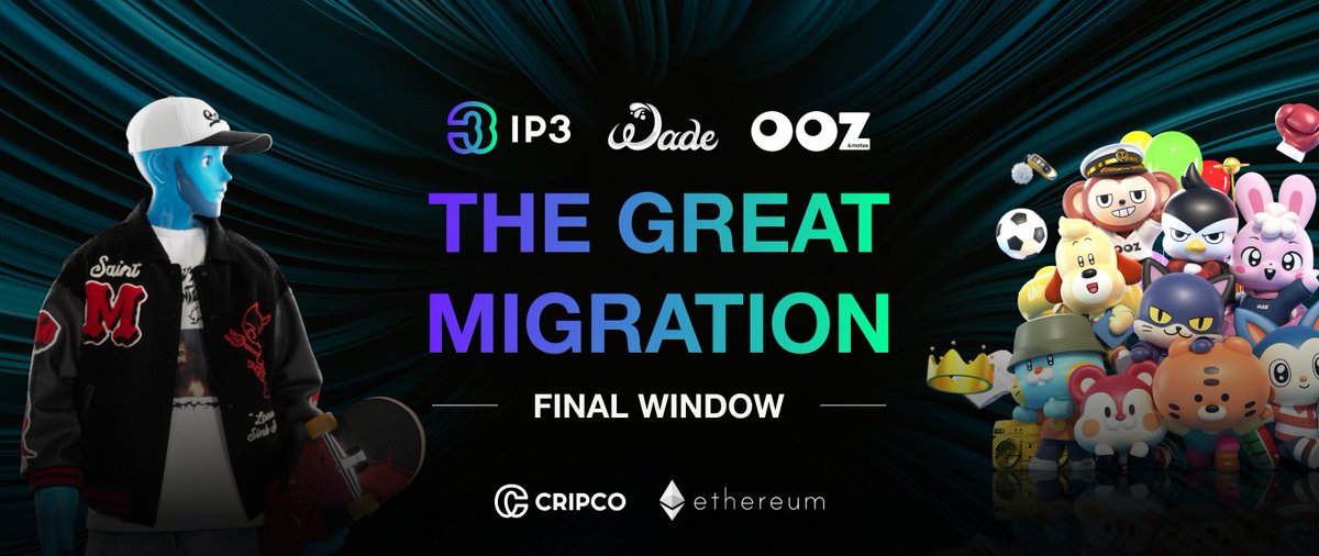 cripco_official's tweet photo. ๐ข Announcement on Final Migration Window
๐ง It has come to our attention that some holders of the #CRIPCO ecosystem NFTs missed last yearโs #migration. As @Wade_Side INO is coming and all WADE F&F holders on Ethereum get their free drop, and as only Ethereum OOZ & mates can claim Punk Style, it might be a good idea to finally join the migration and unlock these benefits for those whoโs been missing out on them.
Migration re-opens one last time from January 22 to February 5, 2024.
Migrated assets will be airdropped after February 6, 2024 (please mind that the airdrop time is not fixed and may change due to the fluctuating Ethereum gas price).
โ ๏ธ Unlike last year, this migration is a paid service.
Migration service fee:
0.002 ETH per 1 NFT (WADE or OOZ)
0.002 ETH per IP3 transaction (no limit)
Get more details on Deform: https://t.co/lOXqNqj5c1
This is your last ticket to IP 3.0, Cripconauts! The train is leaving โฐ๐