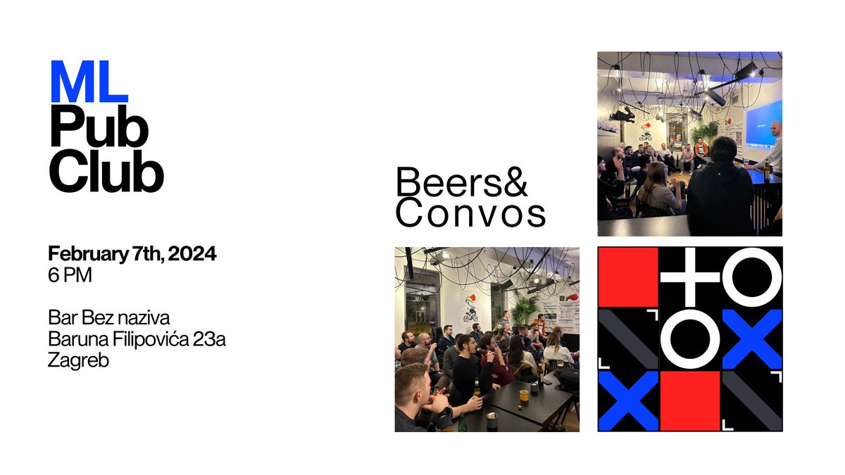 For this ML Pub Club we’ve decided to keep it simple and go with the good old "chitchat over a cold one”! 🍻
Meet fellow ML enthusiasts, share good practices and network the evening away!

🔗Register here: lnkd.in/dXSZRz_h