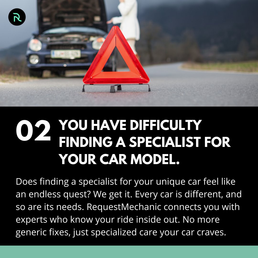 requestmechanic's tweet image. The signs are clear - if you've ever felt the agony of car emergencies, or struggled to find specialized care, RequestMechanic is your solution!