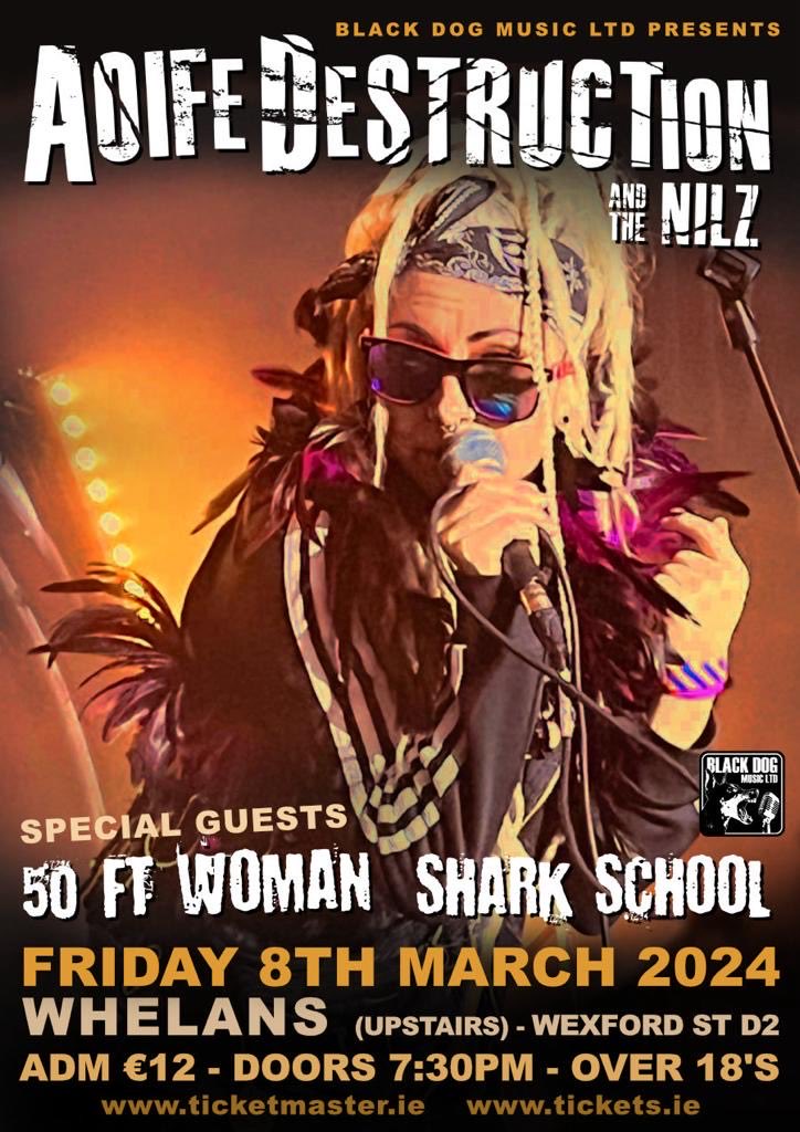 Toxic John (@toxicjohn11) on Twitter photo Aoife Destruction & <a href="/NilzThe/">The Nilz</a> <a href="/whelanslive/">Whelan's</a> Friday 8th March + special guests 50Ft Woman & Shark School <a href="/tickets_ie/">tickets.ie</a> <a href="/TicketmasterIre/">Ticketmaster Ireland</a> Aoife Destruction & <a href="/NilzThe/">The Nilz</a> <a href="/whelanslive/">Whelan's</a> Friday 8th March + special guests 50Ft Woman & Shark School <a href="/tickets_ie/">tickets.ie</a> <a href="/TicketmasterIre/">Ticketmaster Ireland</a>