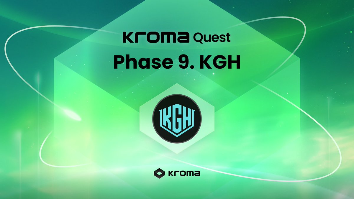 <Phase 9. KGH> is live on Kroma Quest!
It's the last Phase of Kroma Quest.

In this phase, we highlight 'KGH'.

KGH is a unique NFT collection designed to democratize participation in the Kroma Validator Network.

Join the Phase 9 campaign via the link: bit.ly/3HnBeoL