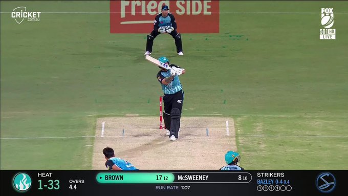 What a pickup shot from Josh Brown!! 🐐 📹 Credits: Twitter/cricketcomau
