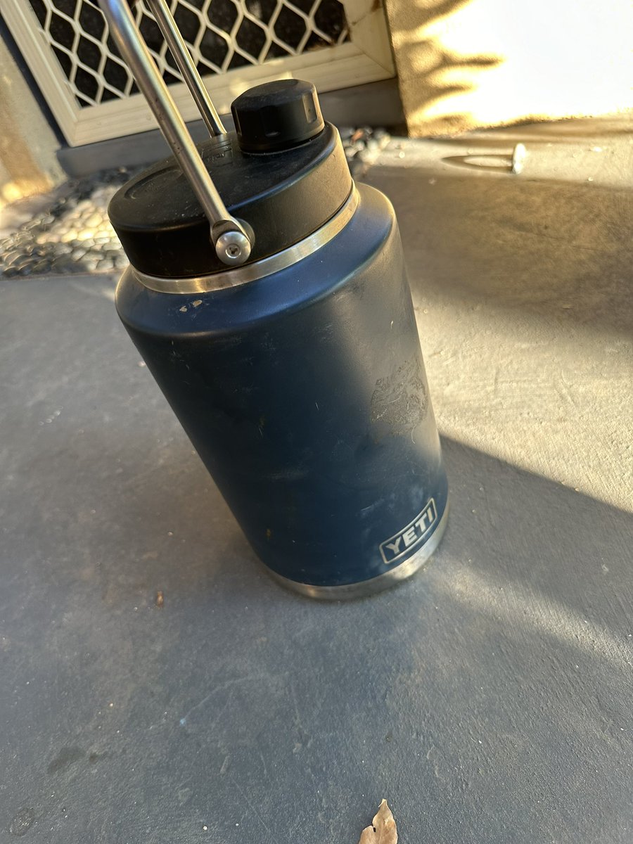 Dear <a href="/YETICoolers/">YETI</a> your keeping of liquids cool is amazing.  👏 👏 🤩 However to get the lid off it involves wrestling with it on the ground or use an oil filter wrench to grip the base. And it’s too top heavy and doesn’t stand up in a vehicle. #1stworldproblems