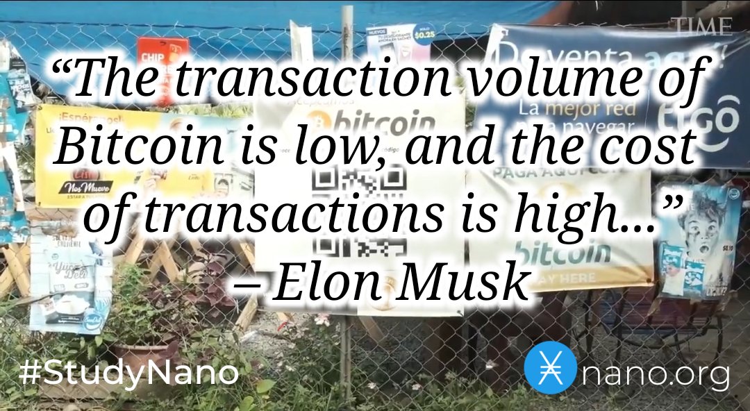 Ghostbanned7's tweet photo. โThe transaction volume of Bitcoin is low, and the cost of transactions is high...โ
โ Elon Musk
He's, as politely as possible, saying that $BTC sucks as money.
#NanoFixesThis.
#StudyNano - the #instantlysecure #feeless #decentralized #hardmoney.
#Nano $XNO https://t.co/tQucKujqOp